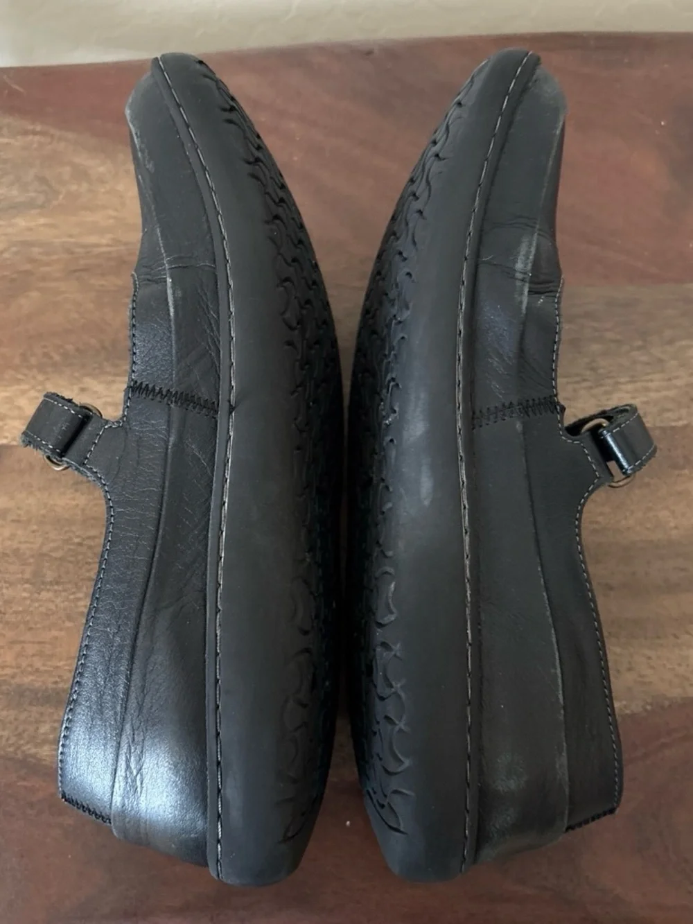 Birkenstock Iona Black Leather Mary Jane Loafers Womens EU38  US 7.5 German